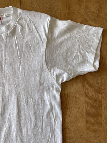 Vintage 70s Hanes Blank White Single Stitch Crewneck T Shirt NWOT Size Medium - Picture 8 of 17