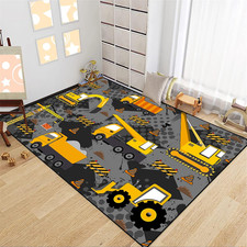 Construction Rugs for Boys Room Play Mat for Cars and Trucks Playmat Kids Rugs f