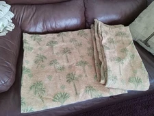 CASSIDY WEST Curtain Panels Tropical Coastal Palm Tree Curtains Pair 84 inch