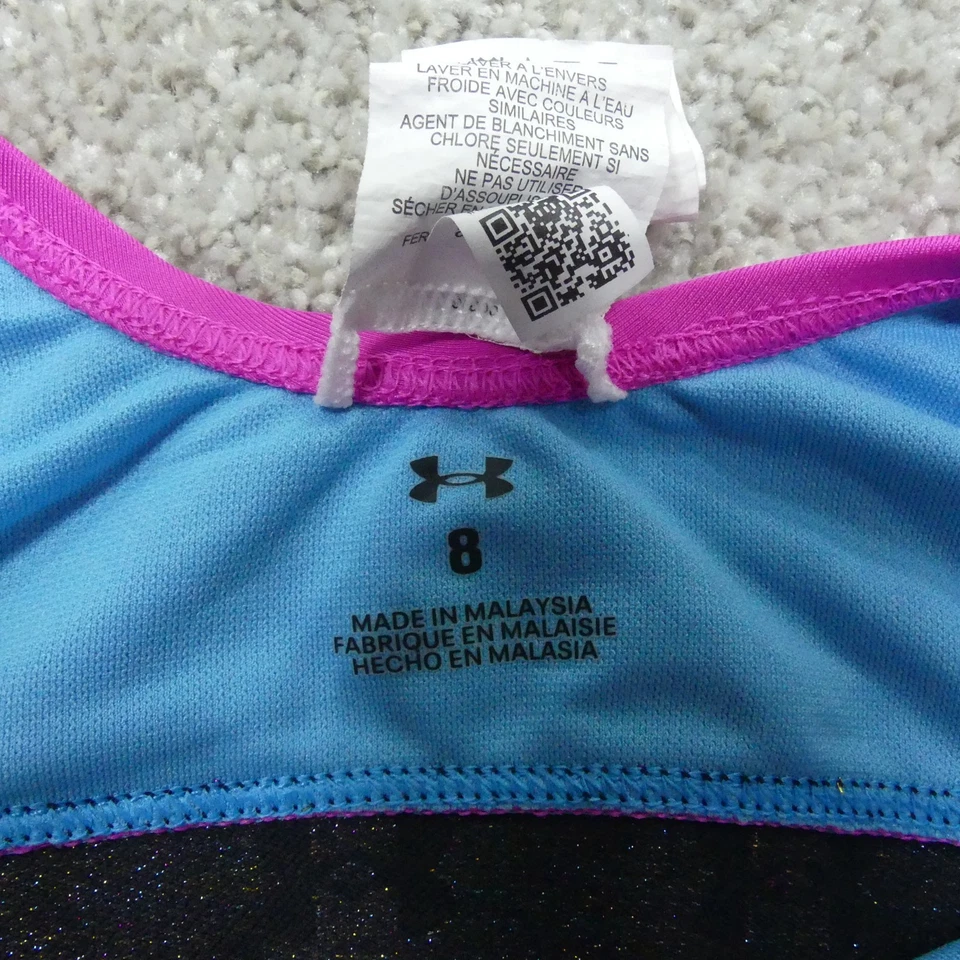 Under Armour Bikini Top Girls 8 Pink Pullover Swimwear - Image 3 of 4