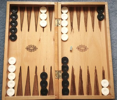 Vintage Turkish Wooden Backgammon Tavla & Checkers Set 2-in-1 +30years Old