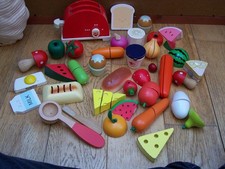 Joblot of Wooden Food Toys,Wooden Play sets for children Kitchen Cutting Fruit
