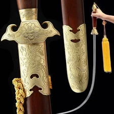 Chinese WuShu TAICHI Peony Sword Brass Accessory 牡丹剑 KungFu TaiJi Exercise Jian