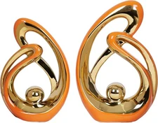 Orange Gold Centerpiece Decorations for Dining and Kitchen