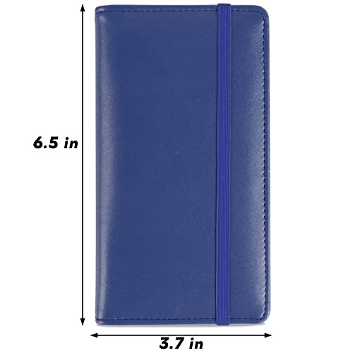 как выглядит PU Leather Checkbook Cover for Register Duplicate Deep Blue Simple Style фото