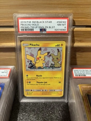 Pokémon Pikachu SM Black Star Promo SM162 Holo PSA 8 Promo TCG Card