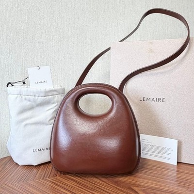 LEMAIRE Egg Bag Molded Calf Leather Chocolate Fondant Rare New MYTHERESA Auth