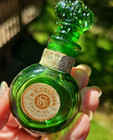 Antique Emerald Green Glass Crown Empty Lavender Salts London Perfumery w/Bag — photo 3