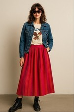 Vintage College Town Maxi Skirt Nepal 100 Cotton Striped Boho Hippie Festival S