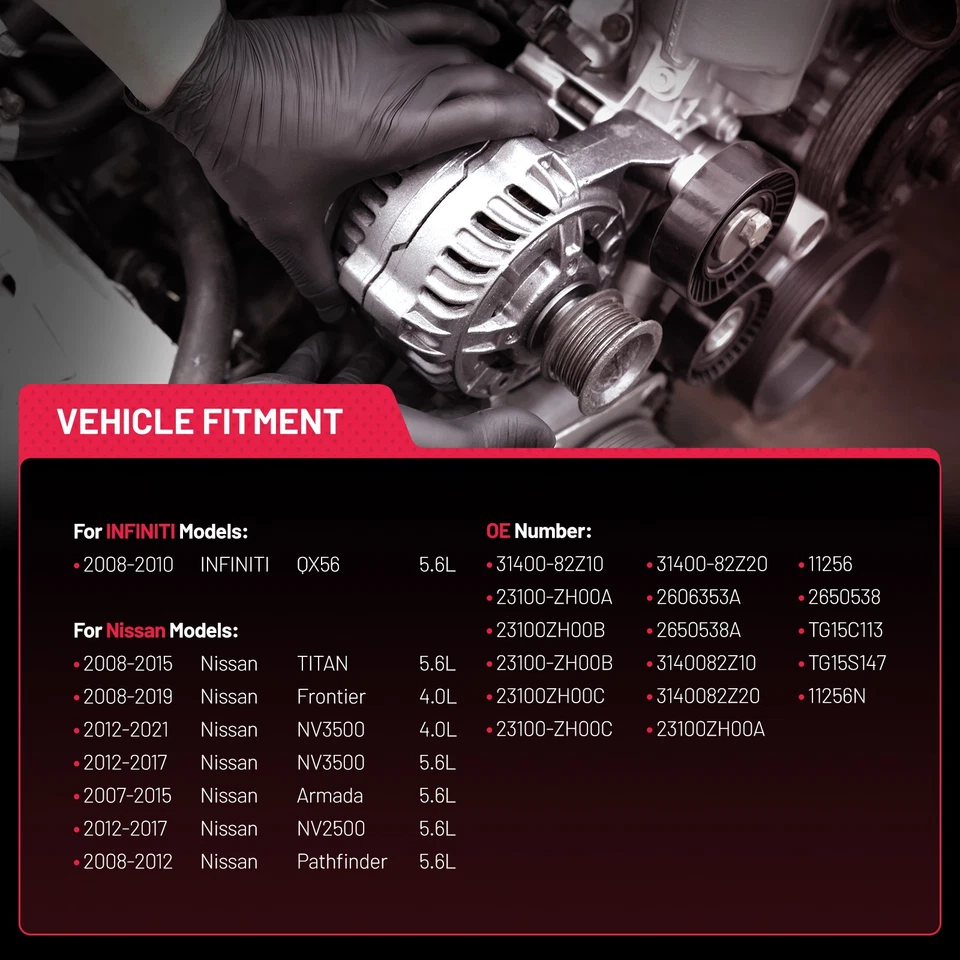130A 11256 ALTERNATOR fits For NISSAN Infiniti High Output HD Performance NEW - Image 2 of 4