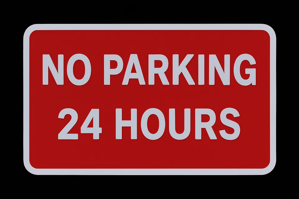 Kein Parken 24 Stunden 3D Schild Außen PETG Wasserdicht Klebeplakette 175x110mm - Bild 1 von 1