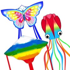Mint's Colorful Life Kite Set for Kids and Adults, Easy to Fly Butterfly Delt...