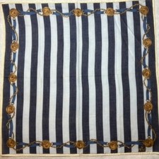 Vtg FENDI Scarf Handkerchief Striped Chain Co...