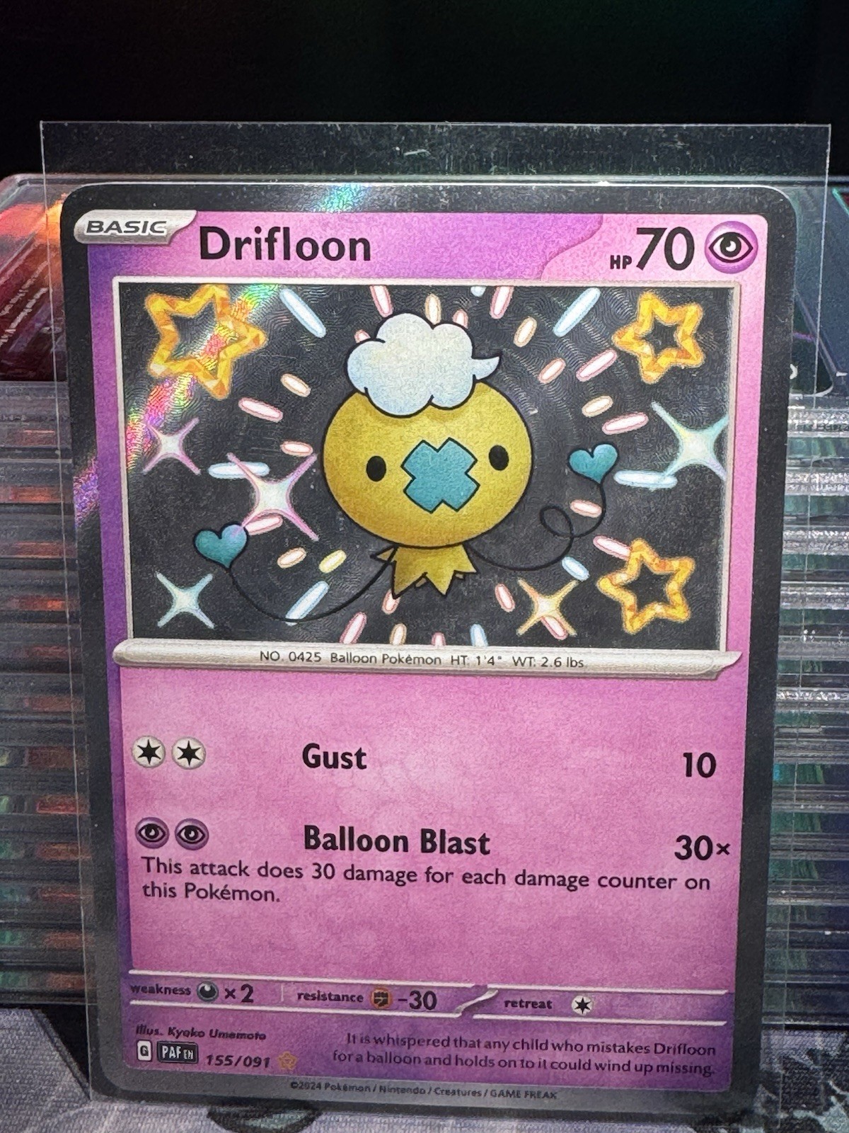 Drifloon 155/091 Scarlet & Violet Paldean Fates 2024 Baby Shiny Rare Holo NM