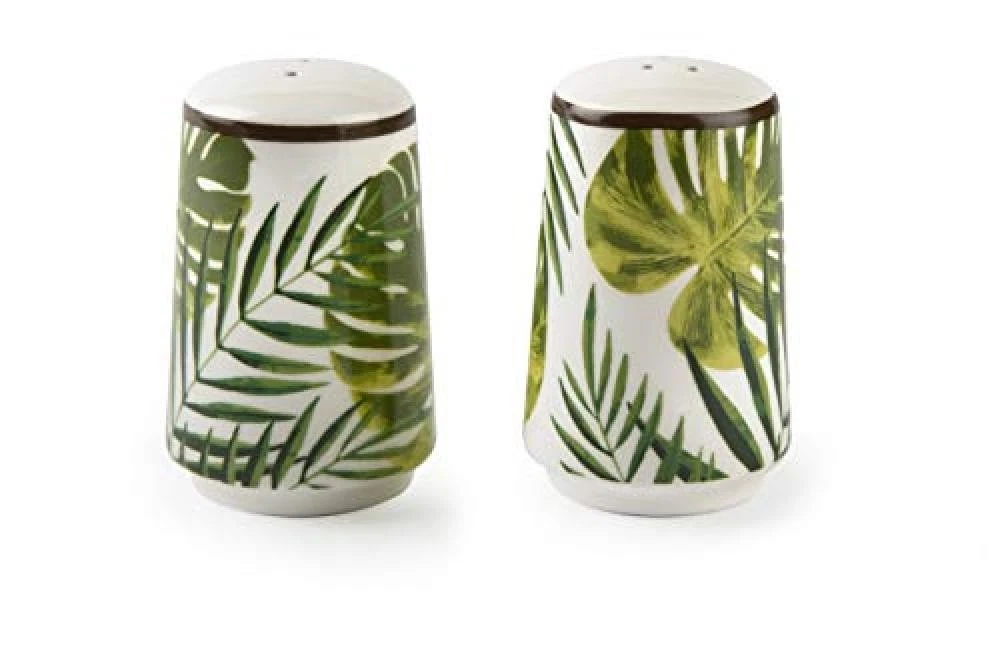 Set di 5 cucchiai dosatori per cactus, con supporto per conservazione, in ceramica, verde in pentola, graziosi cucchiai dosatori per forno, sale, zucchero (verde e blu