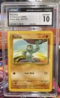 Pokémon Machop 52/102 Base Set Shadowless CGC Gem Mint 10 Common 50 HP Basic
