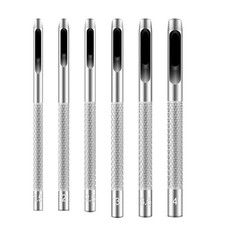 Hollow Leather Hole Punch Set with 6pcs Steel Tools 1.5mm-4mm 
