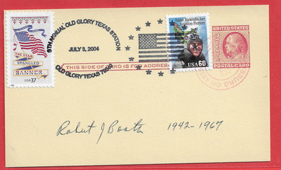 Robert J. Booth Fighter ACE USAAF WW 2 SIGNED Patriotic Postcard 2004