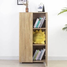 Mobile Ufficio Archiviazione documenti Armadio 3 Ripiani Due Ante Quercia 115 cm