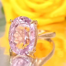 3Ct Oval Cut Lab-Created Pink Sapphire Engagement Ring 14K Yellow Gold Plated