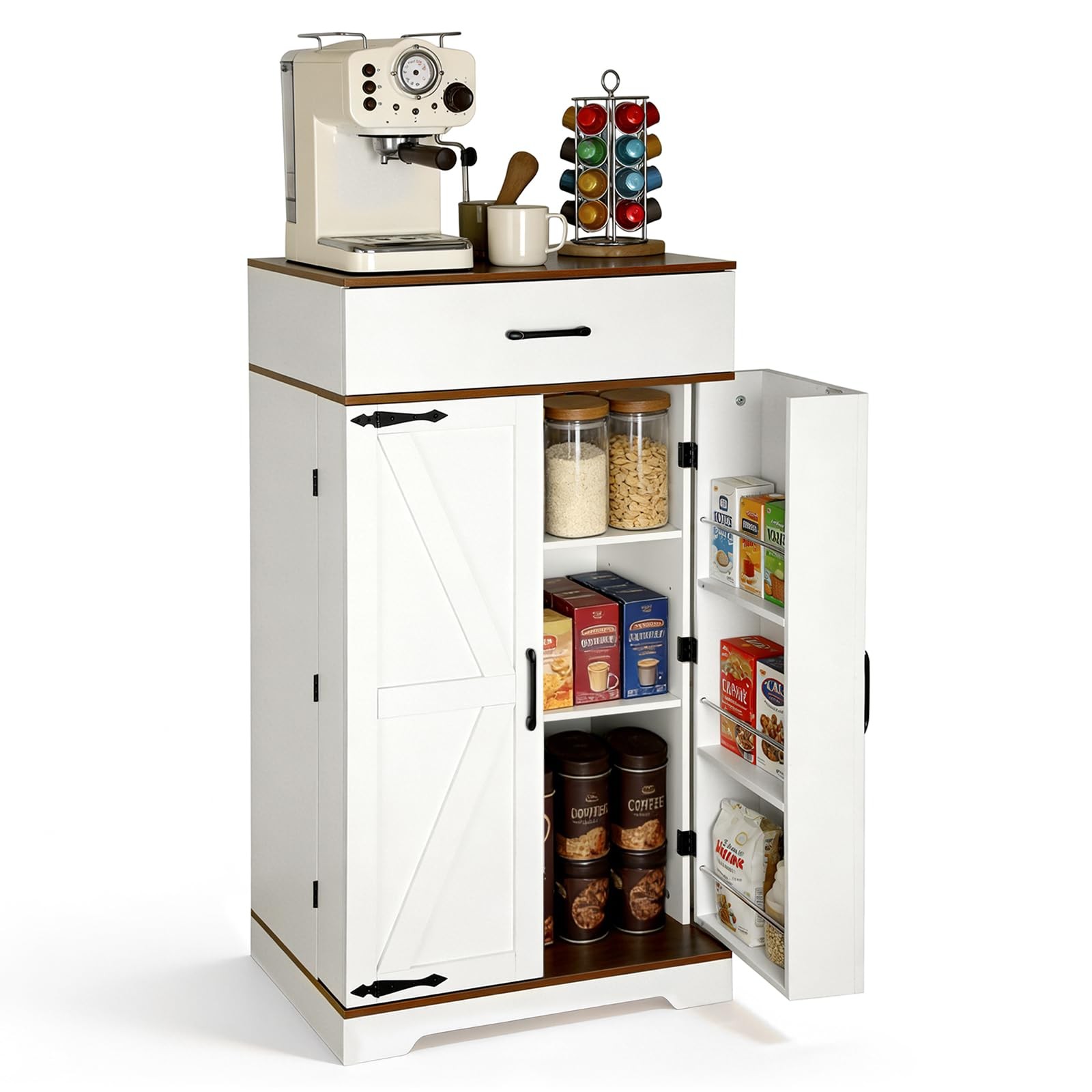Kitchen Coffee Bar Cabinet with Storage Sideboard Buffet Cabinet with Drawer