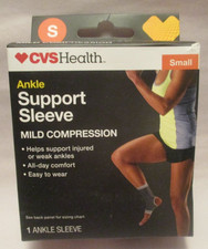 New in Pkg CVS Health Small Ankle Support Sleeve Mild Compression / Support