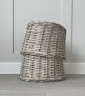 Wicker Rattan Scandi Beige Grey Coastal Rustic Lamp Light Shade For Base Only