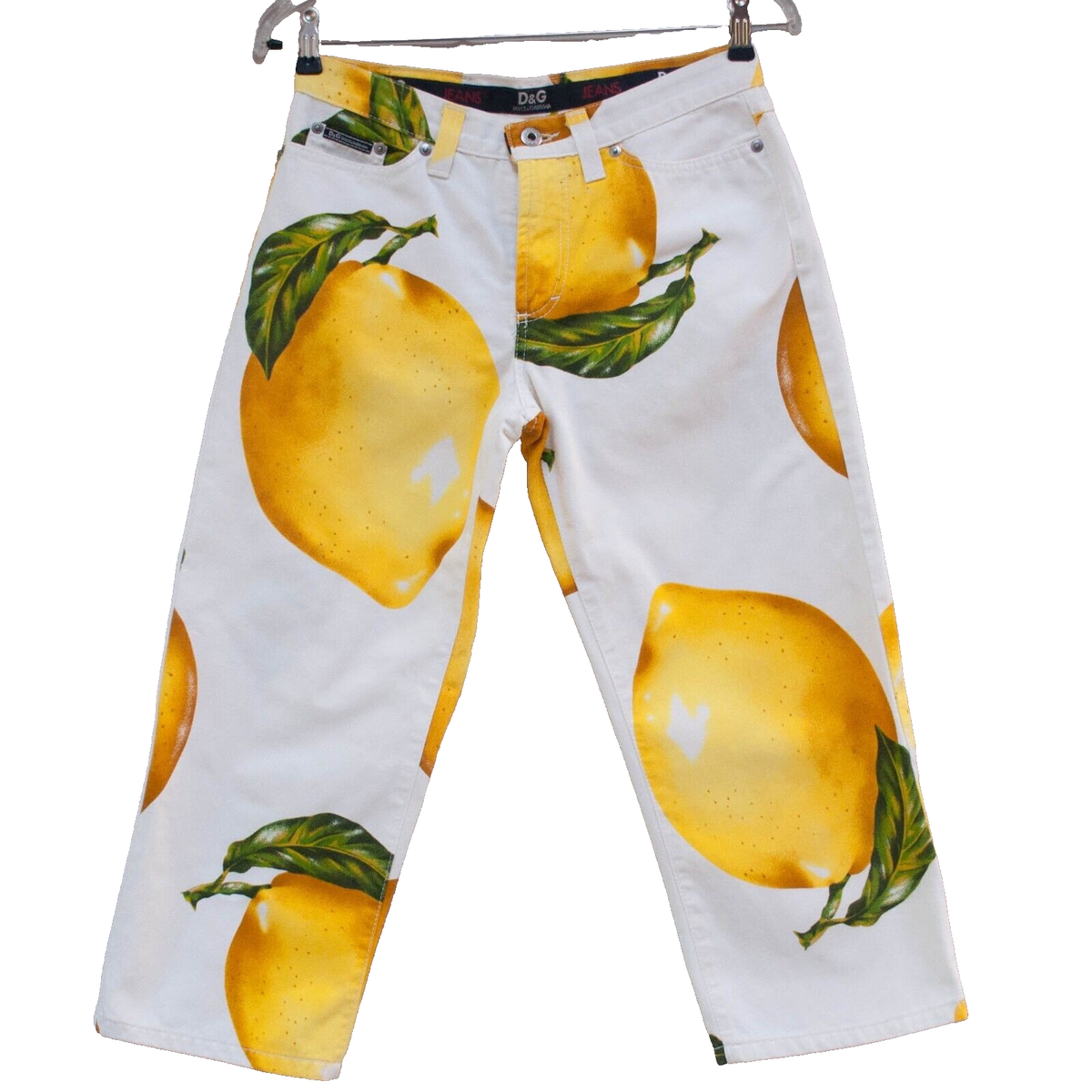 Authentic Vintage Dolce & Gabbana Lemons print Capri cotton pants