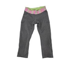 Ivivva By Lululemon Girls Size 12 Gray Side Pockets Drawstring Capri Pants 1-27