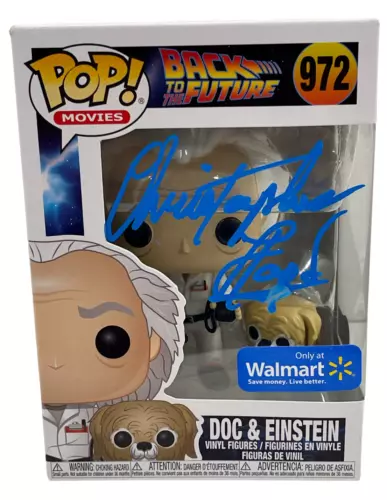 CHRISTOPHER LLOYD SIGNED BACK TO THE FUTURE DOC BROWN FUNKO 972 BECKETT 24