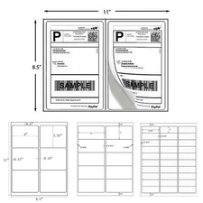 Blank Mailing Shipping Labels 8.5x5.5 Half Sheet 2UP 6UP 10UP 30UP Self Adhesive