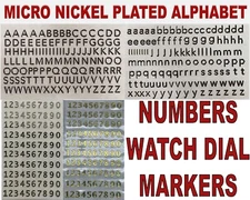 Micro nickel plated alphabet metal small letters watch dial Numbers Silver  Gold