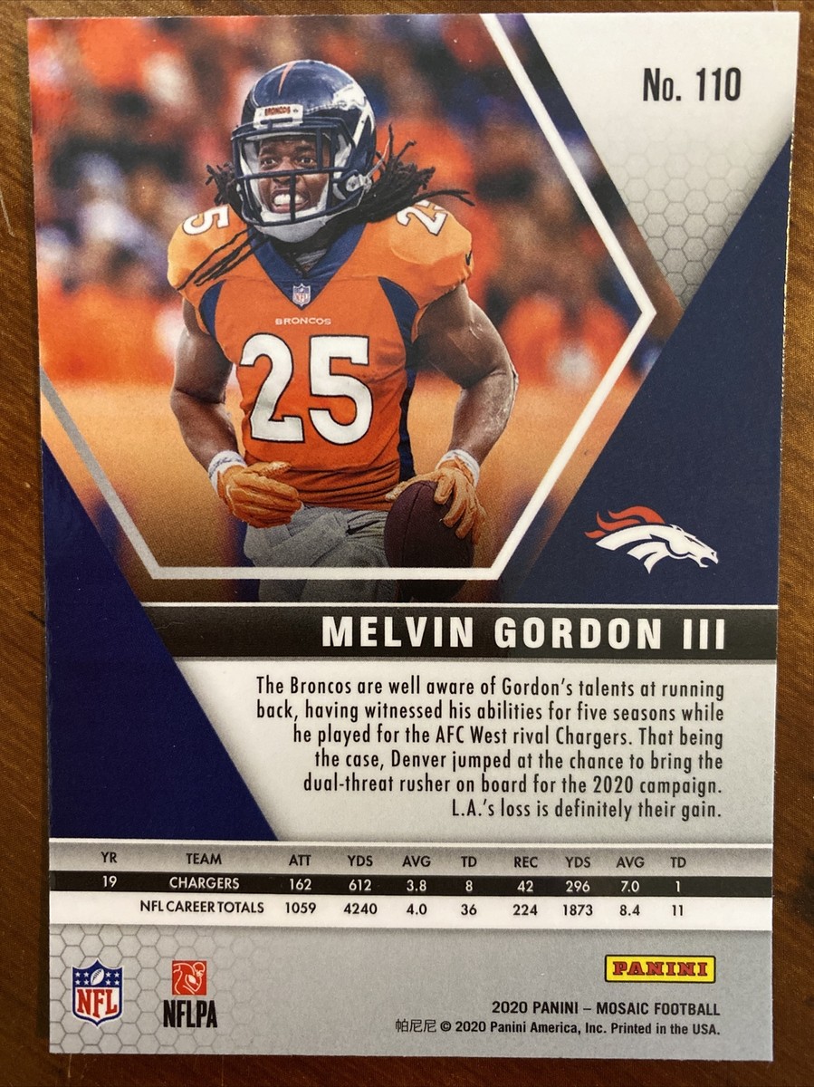 ゴードン③ 2020 Panini Mosaic Football No 110 Melvin Gordon III | eBay