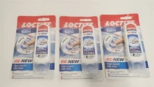 Lot of 3 Loctite Tube Silicone Sealant Kitchen & Bath Re-New Caulk, White, 3.3oz