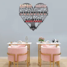 Wall Mounted Heart Shape Nail Polish Storage Rack, Holder Display Stand for Nail