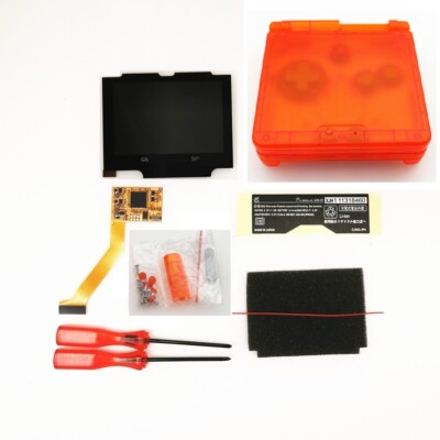 10 levels Backlight V2 iPS LCD Kit and Customized Clear Case For GBA SP Console