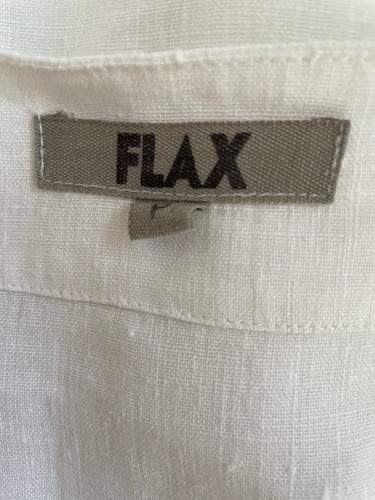 FLAX White Linen Cropped Jacket Size S Button Front Summer Casual - Picture 4 of 6