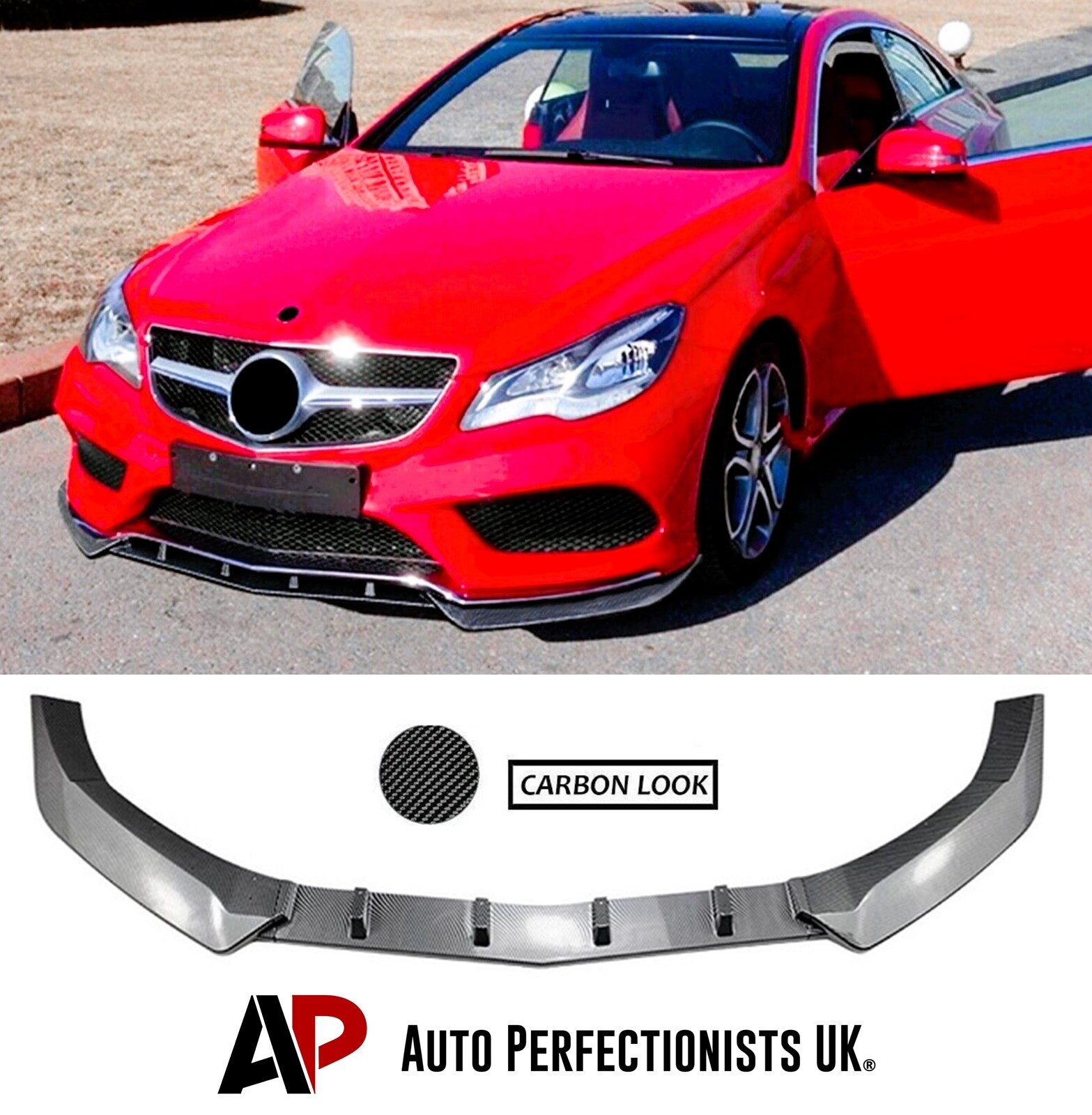 For Mercedes E Class Coupe W207 C207 AMG Line Front Lip Splitter Carbon 13-16