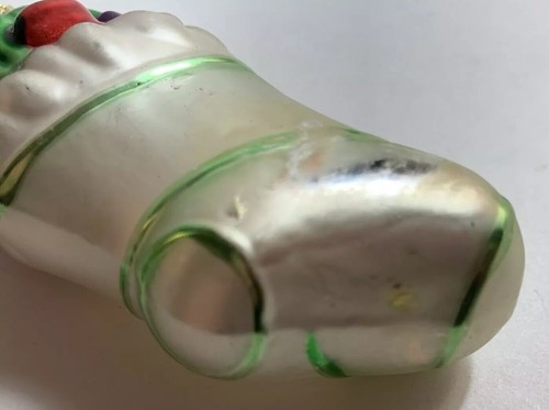 Vintage Blown Glass Christmas Ornaments Stocking, Santa, House Set Of 3 (a6) - Picture 8 of 12