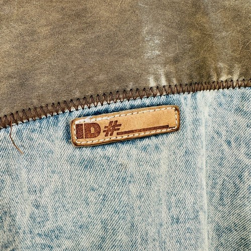 ID OFFICIAL IDENTIFICATION NEIMAN MARCUS Skirt 2 Acid Wash Denim Leather 80s VTG - Picture 12 of 18