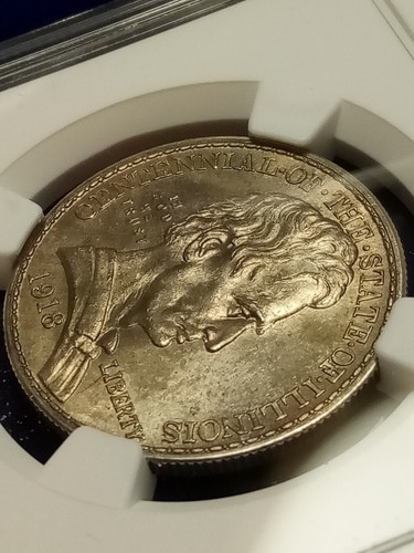 1918 Lincoln Commemorative Silver Half Dollar MS-64 Nicely Toned - Picture 8 of 14
