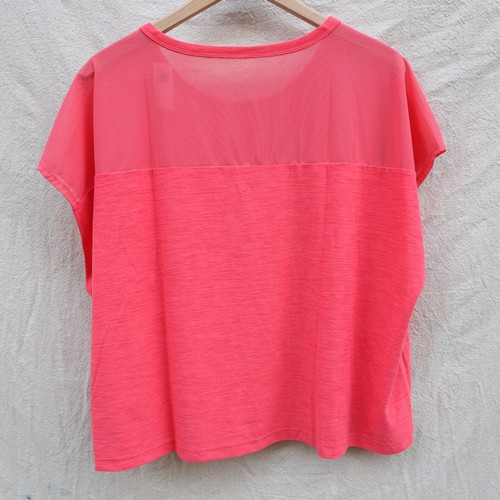 Womens Old Navy Top Active Shirt XXL Loose Breathe On Coral Sheer Mesh Back Tee - Picture 6 of 7