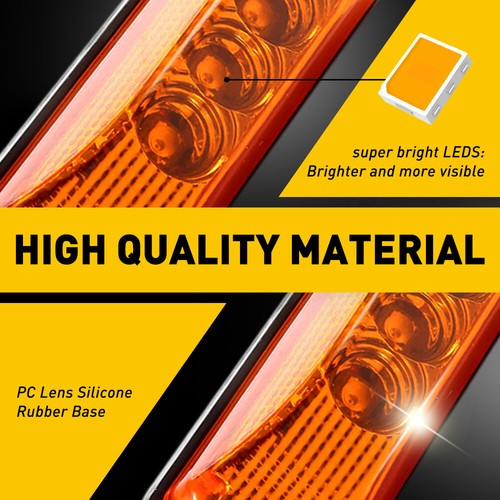 4PCS Amber 3 LED Side Marker Lights RV Truck Trailer Clearance Light Waterproof - Picture 5 of 12