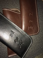 Soft Leather Monogrammed Eyeglass Case 