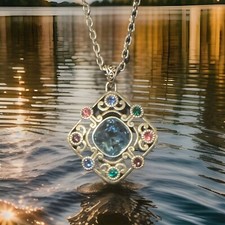 Brighton ELORA GEMS Large Palette Necklace List 98 JM5843 Rare Find 