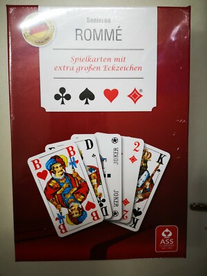 Ass Senioren Rommé Canasta Bridge extra große Eckzeichen 2x55 Blatt 22570076