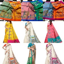 Women'S Khadi Cotton Saree with Running Blouse