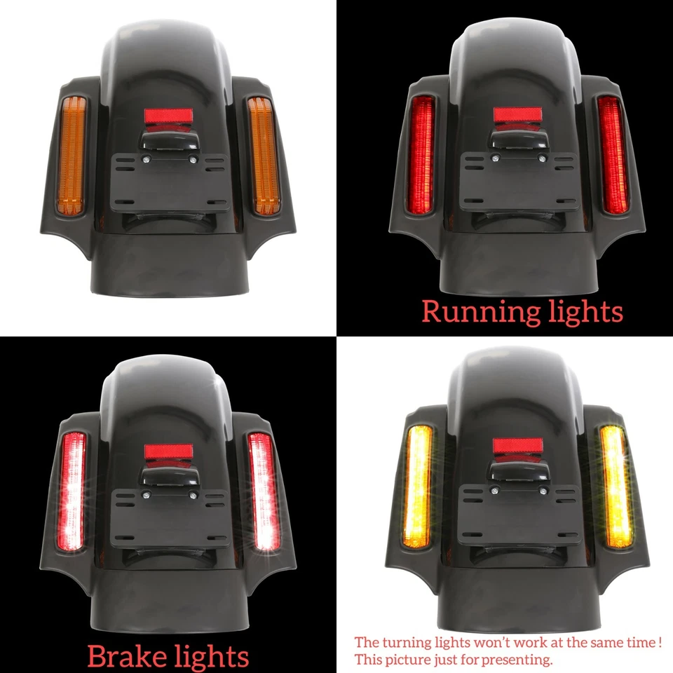 Sistema LED guardabarros trasero apto para Harley Electra Road Street Glide 14-UP CVO estilo Foto 3 de 4