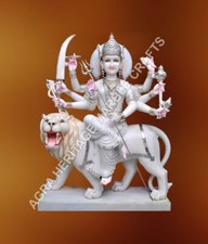 36" Marble Goddess Durga Maa Statue Handmade Art Religious Gift Decor E743