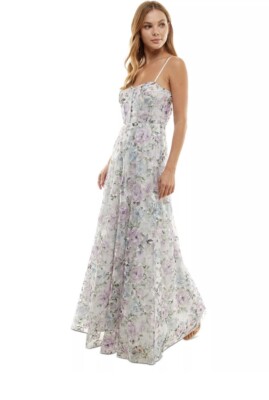 TRIXXI Juniors' Floral-Embroidered Corset Gown, | eBay